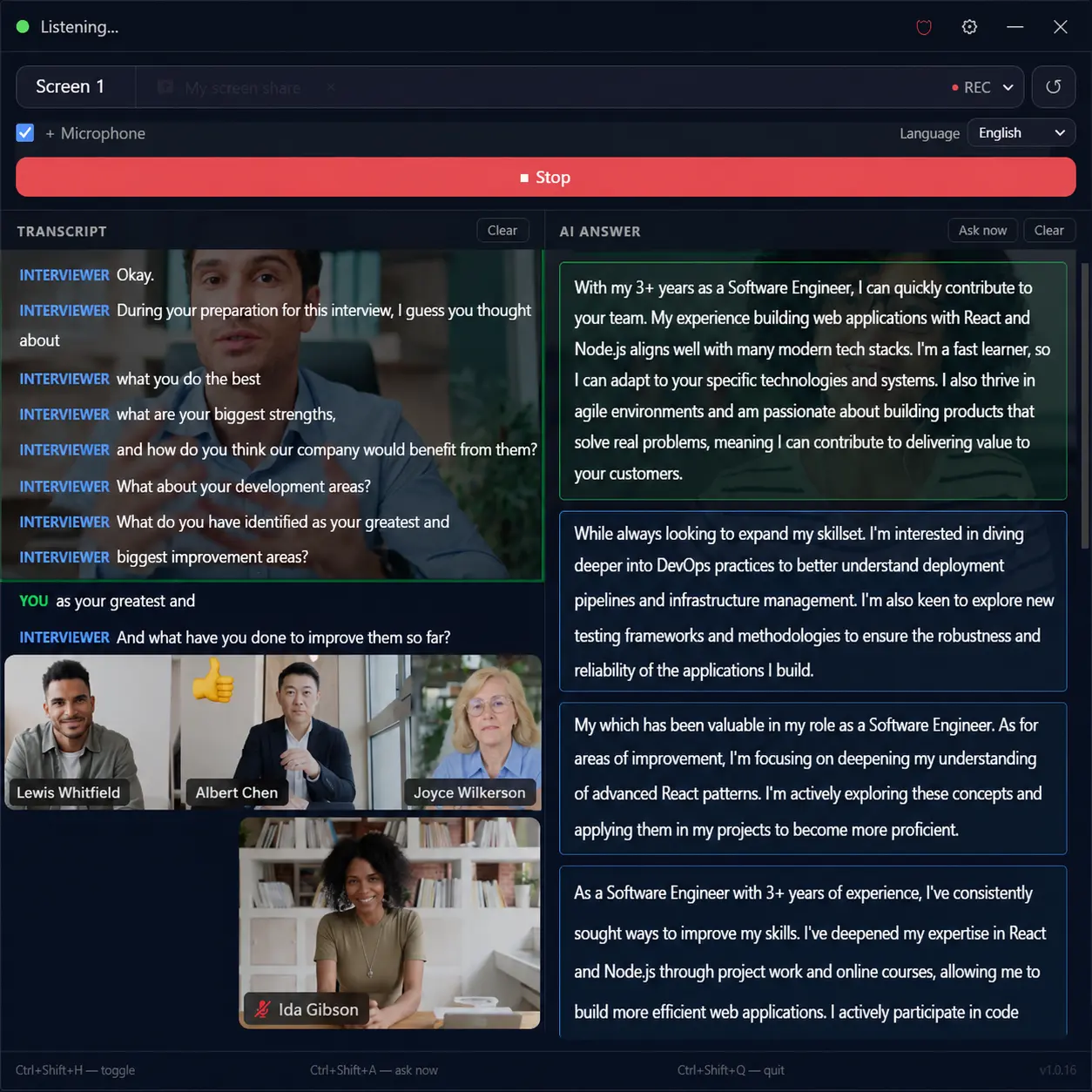 IntervAI app screenshot